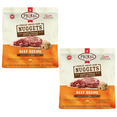 Nuggets Primal boeuf lyophilise ensemble, parfait pour repas complets ou toppers.