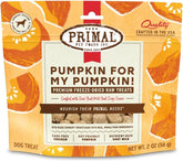 Friandises Primal Pet Foods emballage avant, sans céréales, pratique à emporter.