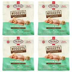 Nuggets lyophilisés au poulet Primal Pet Foods, repas complet et pratique.