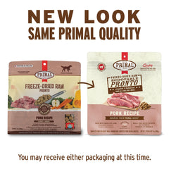 Primal Pronto Mini Nuggets Porc – Plat prêt à doser et à servir facilement.