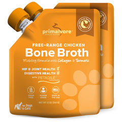 Primalvore bouillon d'Os en plein air, poulet en flacon 2-pack, idéal pour hydrater et nourrir l'appétit.