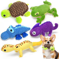 Jouet crocodile bleu Prime Pets, peluche robuste pour jeu stimulant.