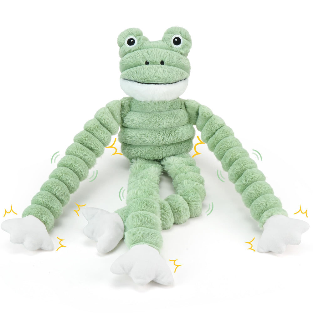 Jouet grenouille Prime Pets peluche de 27 pouces, idéal pour le jeu et le câlin.