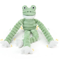 Jouet grenouille Prime Pets peluche de 27 pouces, idéal pour le jeu et le câlin.
