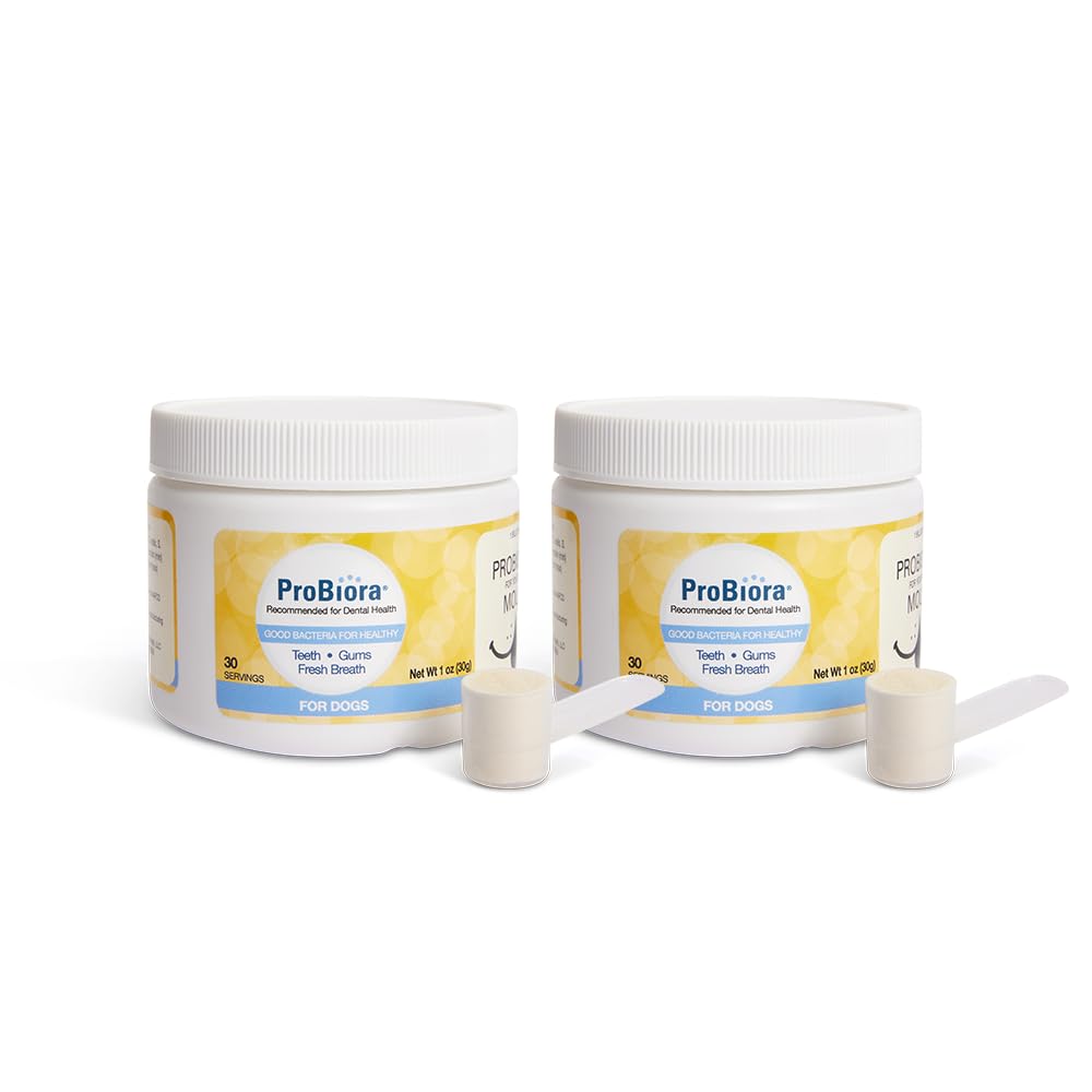 Probiora pour chiens: emballage et pot pour le soin dentaire