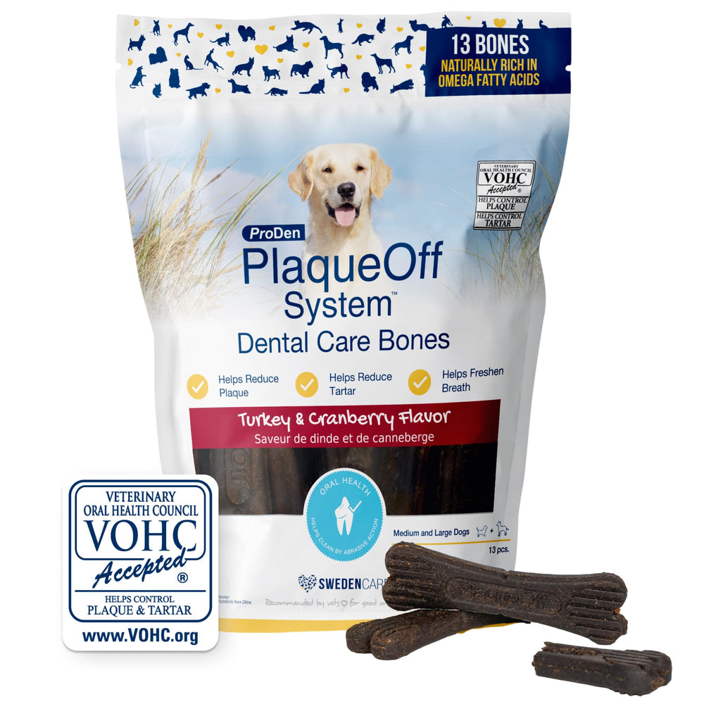 ProDen PlaqueOff Bones – vue face produit, haleine plus fraîche.