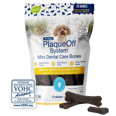 ProDen PlaqueOff Système Mini – os dentaire banane et cacahuète, hygiène buccale chez petits chiens.