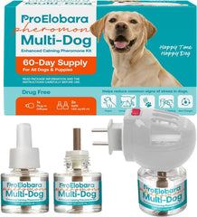Diffuseur ProElobara de phéromones apaisantes pour chiens dans le salon, favorise le calme.