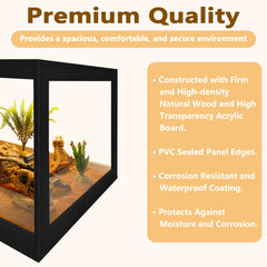 PROLEE Dragon Barbu Terrarium base en acrylique étanche pour entretien simplifié.
