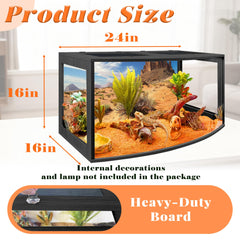 PROLEE terrarium dragon-barbu: haut-grille-metal assure ventilation et supports lampes.