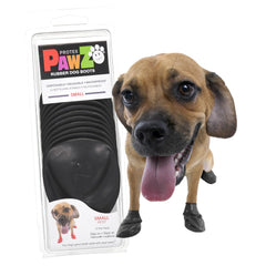 Bottes Protex PawZ noir pour petites pattes, traction accrue sur surfaces mouillées.