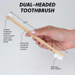 Brosse Prymal Pets pour petites races; tête compacte et brossage précis.