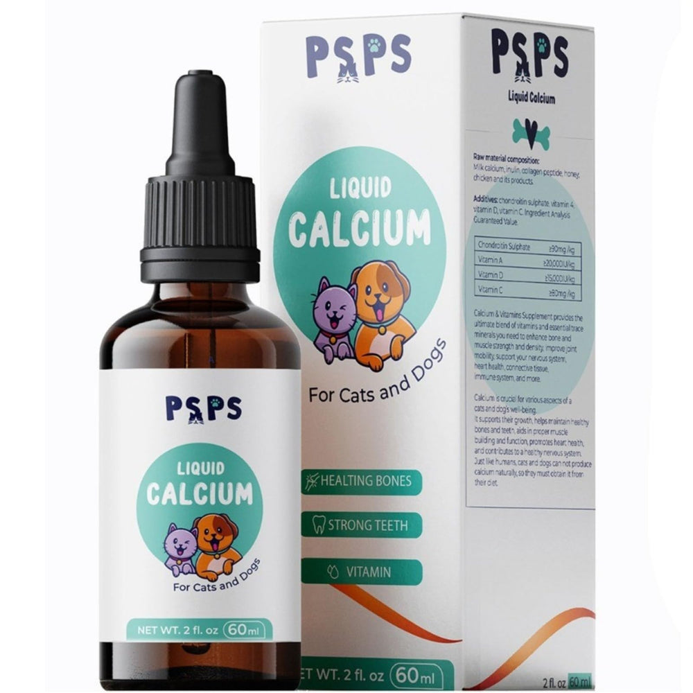 psps calcium-liquide-bouteille-2oz, flacon pratique facilitant l'administration quotidienne