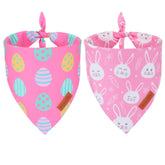 PTDECOR bandana paques rose recto-verso, style tendance pour chien.