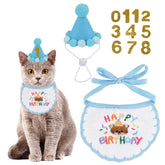 PTDECOR chapeau bleu pour chat avec chiffres, idéal pour des souvenirs festifs.