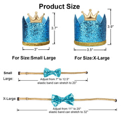 Couronnes bleues PTDECOR pour chien avec chiffres, idéale pour célébrer.