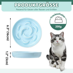PTOBER design-pastel assiette-chat bleu-pale, ambiance apaisante pour les repas.