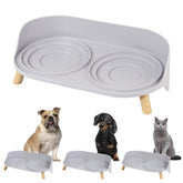 PTOBER support gamelle surlee gris pour chats et chiens, repas plus confortables