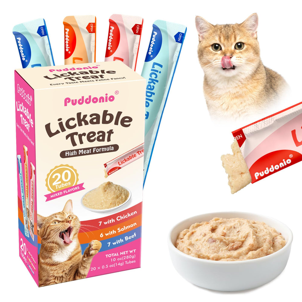 Puddonio, tubes 0,5 oz purée viande riche; récompense pratique pour chat.