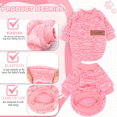 Pull-chien-petit-taille-ensemble-2-pieces-rose-violet, gros plan du tissu tricot