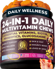 Pup Choice 24-en-1 friandises bacon pour chien, goût appétissant et soutien quotidien.
