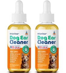 Pup Labs Ear Clear, bouteille nettoyage oreilles pour chien, élimine cire et odeurs.