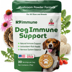 Pup Labs K9 Immune – poudre chiens prête à être ajoutée dans les repas, soutien immunitaire