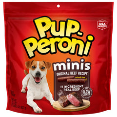 Texture tendre des Pup-Peroni Minis, parfaite pour petites bouches.