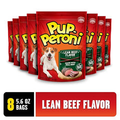 Pup-Peroni morceaux boeuf maigre: texture tendre appréciée par les chiens.