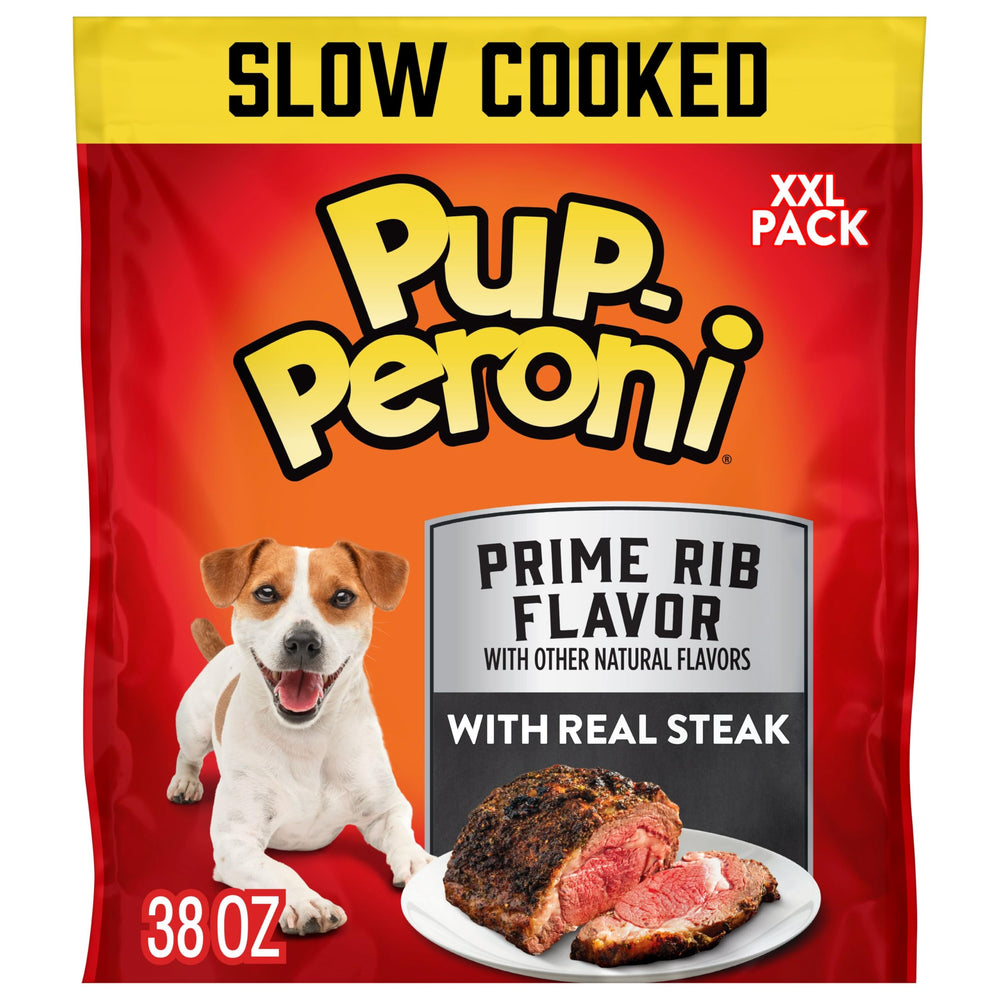 Pup-Peroni Prime Rib sac 38 oz, récompense idéale pour chien.