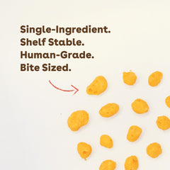 Bouchées Pupford cheddar petit format en gros plan pour récompenses