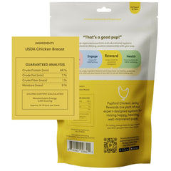 Ingrédients uniques Pupford jerky poulet, sans additifs inutiles.