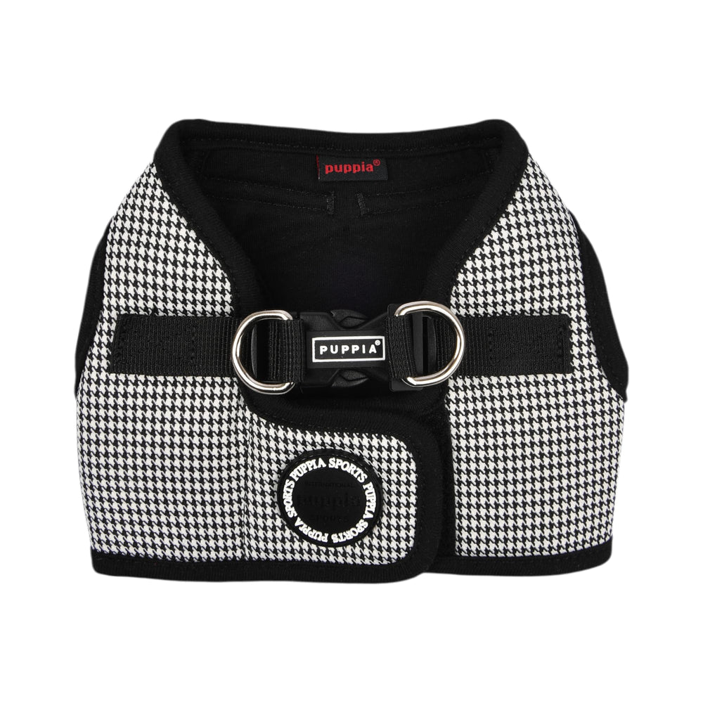 Puppia Amatus harnais gilet motif pied-de-poule pour balades élégantes et confortables