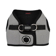 Puppia Amatus harnais gilet motif pied-de-poule pour balades élégantes et confortables