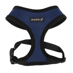 Harnais Puppia doux, vue face, confort respirant pour chiens actifs.