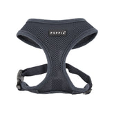 Harnais Puppia doux gris moyen vu avant, confort léger pour petites balades