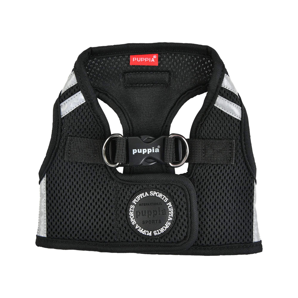 Puppia Soft Vest Harness Pro noir XL, vue avant; confort et contrôle améliorés pour promenades.