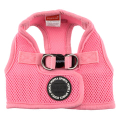 Harnais Puppia: fermeture Velcro et clip à l’avant pour ajustement sûr.