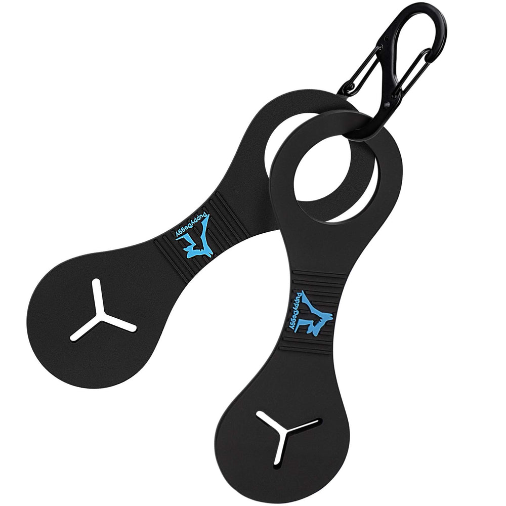 PuppyDoggy porte-sacs crottes sur laisse noir, léger et pratique.