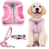 PUPTECK harnais ajustable rose, facilité de mise en place pour petites et moyennes races.