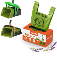 Pupzle sacs-crottes lavande épais, idéal pour ramasser lors des promenades.
