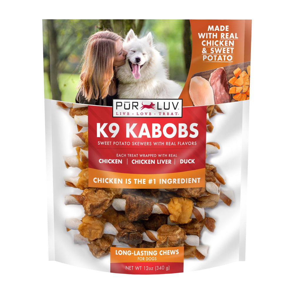 Pur Luv K9 Kabobs poulet et patate douce, friandise appétissante et digeste.