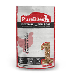 PureBites poulet lyophilisé emballage – récompense simple et savoureuse.