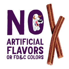 Purina Beggin’ Flavor Stix sans arômes artificiels et colorants, choix plus naturel pour le snack.