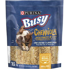 Purina Busy Chewnola couche extérieure avoine et riz brun, texture captivante pour chien