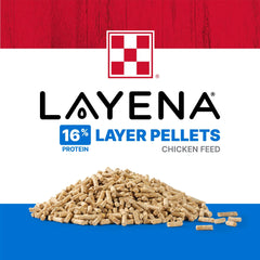 Purina Layena Pellets seau d'alimentation pratique pour le poulailler.