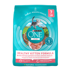 Purina ONE chatons, premiers ingrédients poulet, soutient les muscles en croissance.