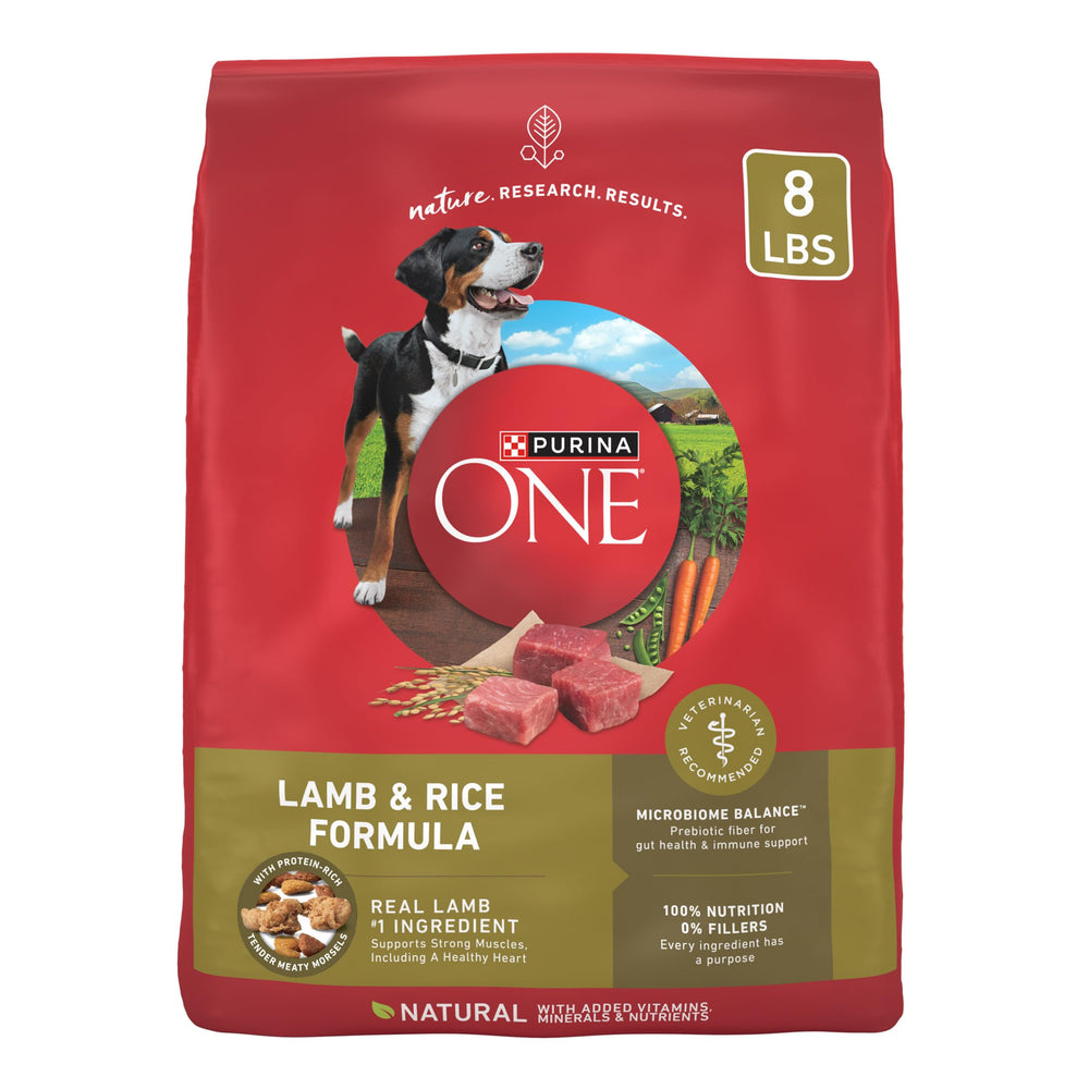 Purina One croquettes agneau et riz, soutiennent les muscles forts.