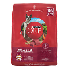 Purina ONE croquettes petit-morceaux boeuf riz visibles, soutien potentiel des muscles