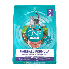 Purina ONE, poulet comme ingrédient principal, croquettes adaptées pour muscles forts.